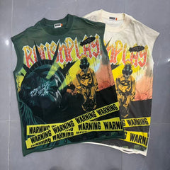 Roughplay Gas Mask "WARNING" Sleeveless Tank Top