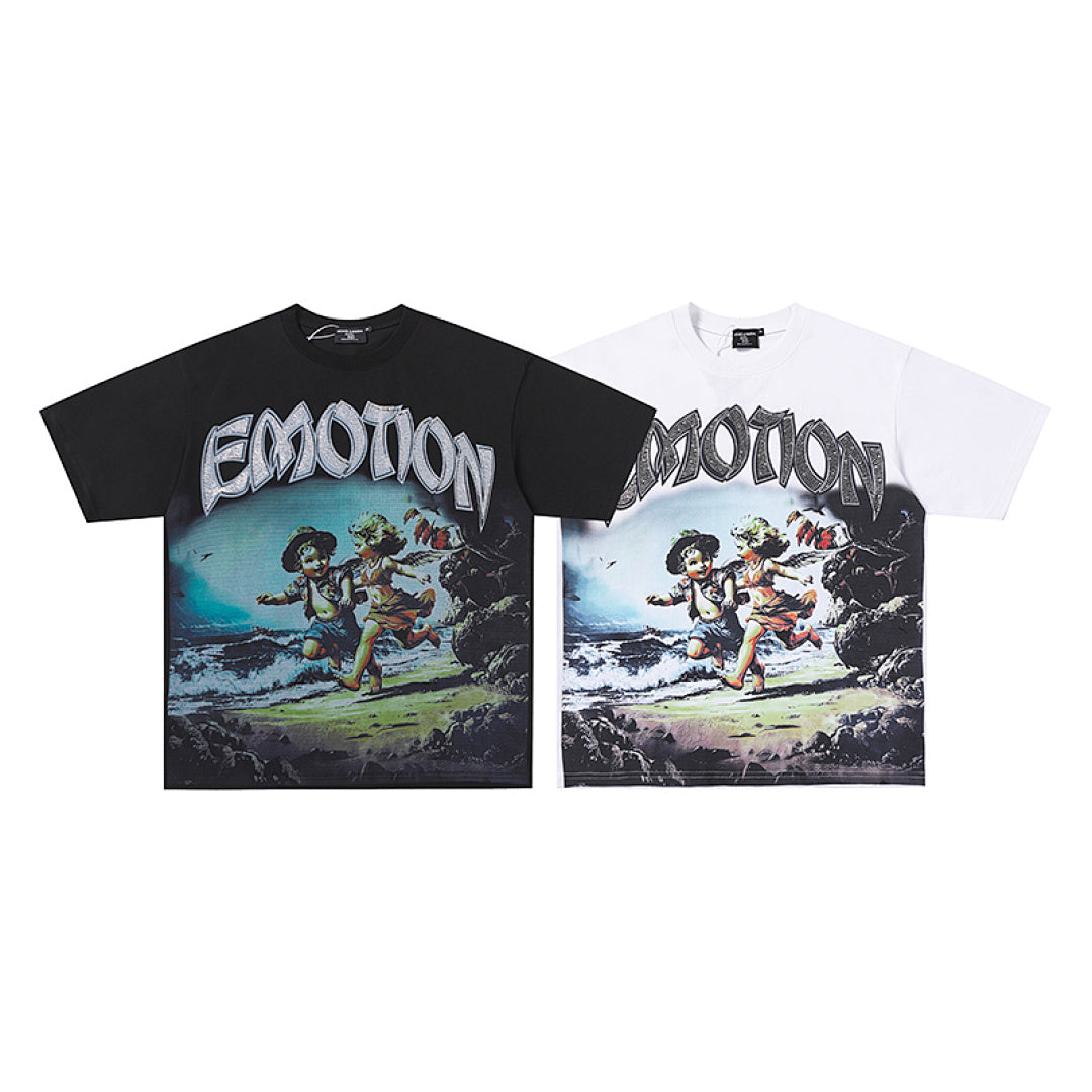 MIXED EMOTION Cartoon Character Graphic T‑Shirt