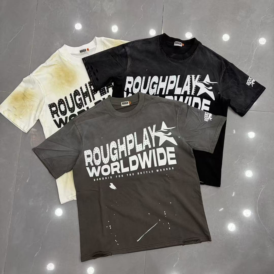 Roughplay Worldwide Star Logo Distressed Graphic Tee