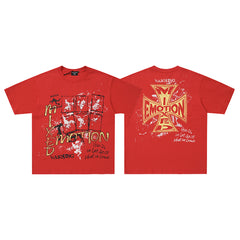 MIXED EMOTION Red Vintage Graphic  T‑Shirt