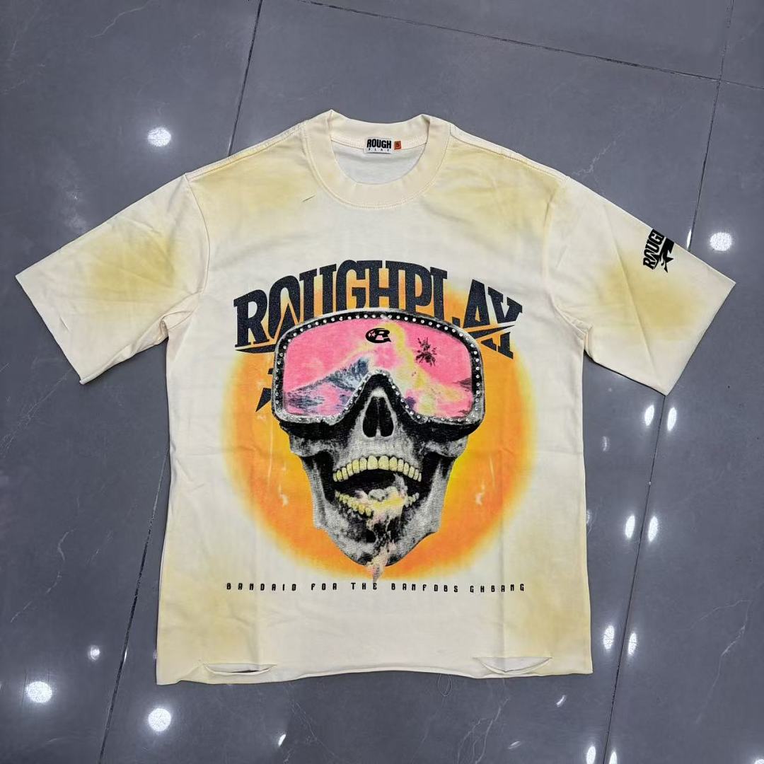 Roughplay Skull Ski Goggles Vintage Wash Graphic Tee