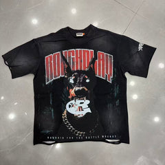 Roughplay Doberman "Bandaid for the Battle Wounds" Chain Distressed Tee