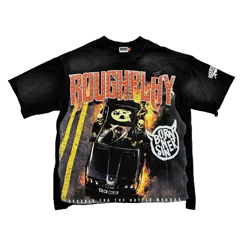 Roughplay "Born Sinner" Skeleton Road Rage Graphic Tee
